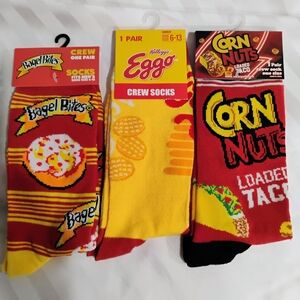 Novelty Red Crew Socks Set Of 3